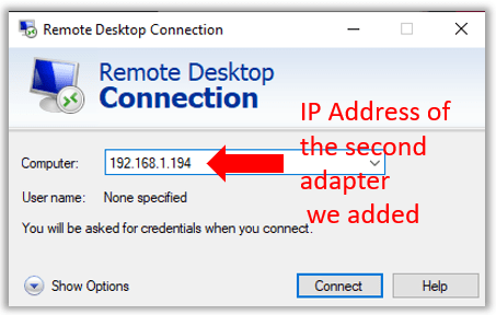 Remote desktop from Windows to VirtualBox Ubuntu IP address network adapter