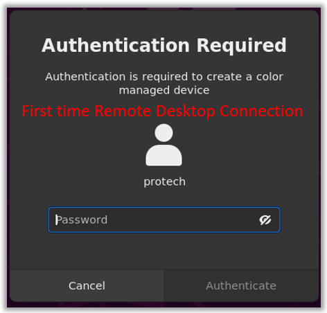 windows Ubuntu remote desktop authentication required connection