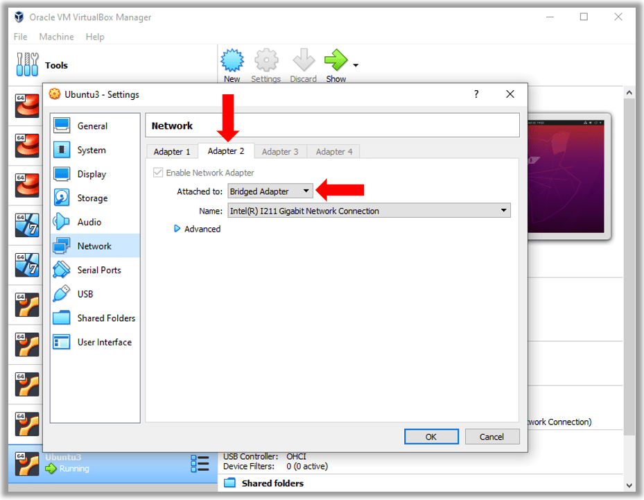 VirtualBox Network Interface Ubuntu Connection