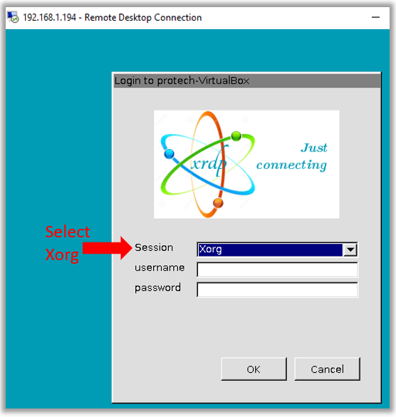 xorg remote desktop connection windows ubuntu xrdp virtualbox vm